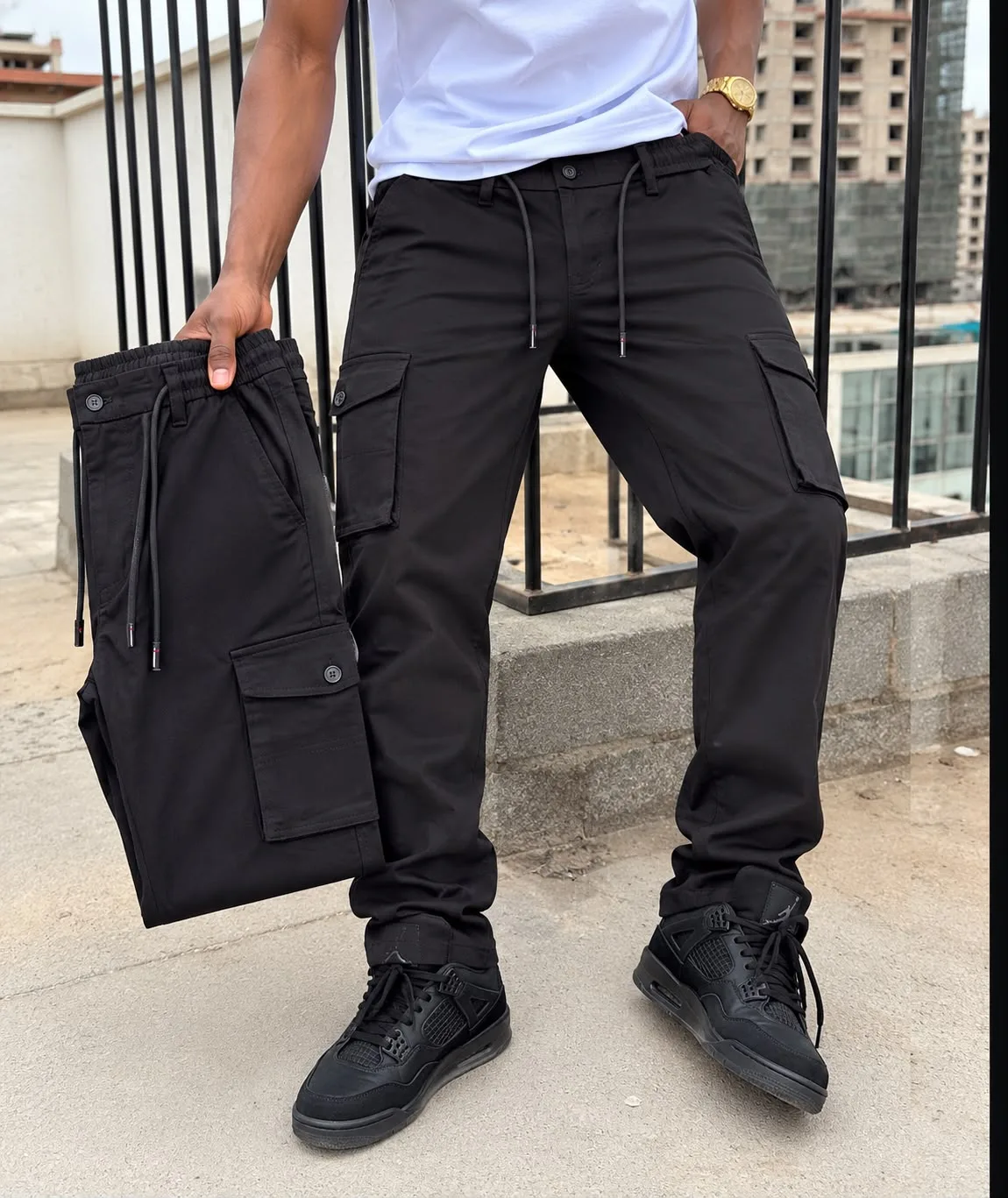 Men's Tactical Drawstring Cargo Pants