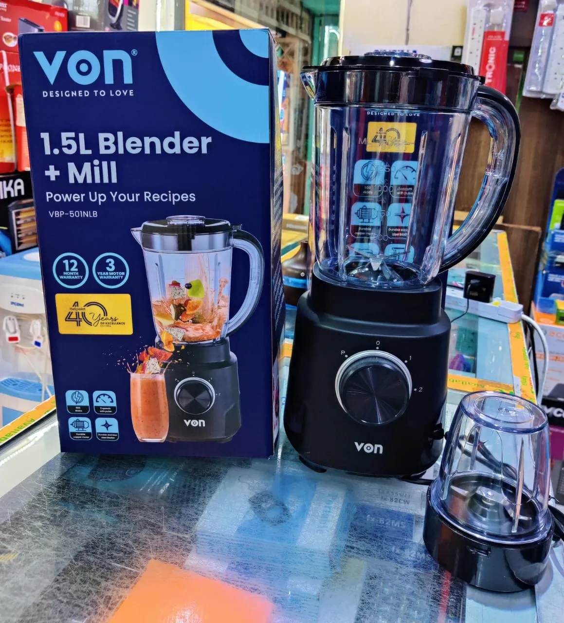 VON 1.5L Blender with Mill