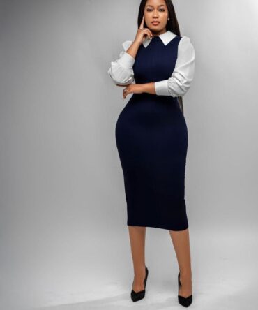 Executive Collared Sheath Dress