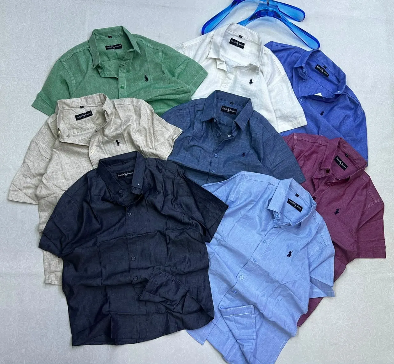 Men's Premium Short-Sleeve Linen-Blend Shirt